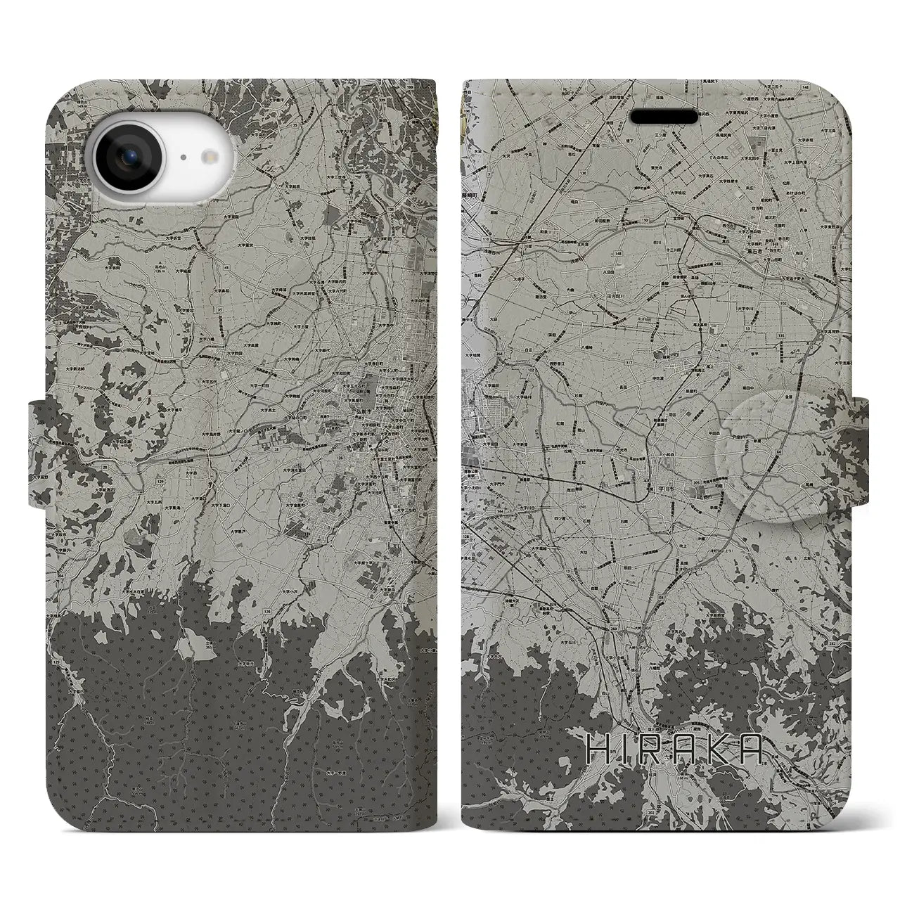 【平賀(青森県)】地図柄iPhoneケース(手帳タイプ)