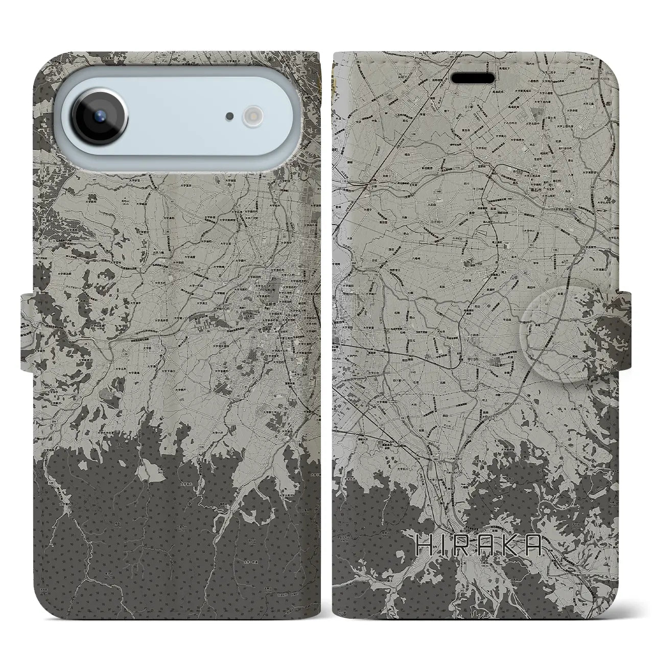 【平賀(青森県)】地図柄iPhoneケース(手帳タイプ)