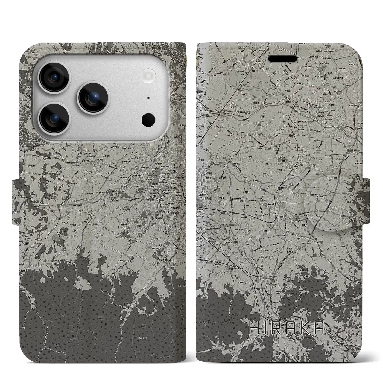 【平賀(青森県)】地図柄iPhoneケース(手帳タイプ)