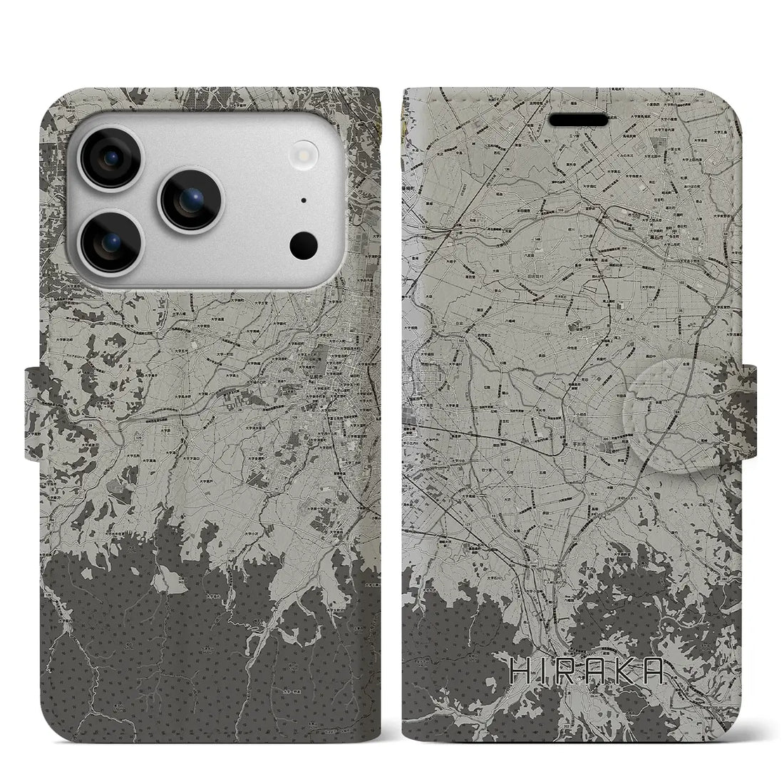 【平賀(青森県)】地図柄iPhoneケース(手帳タイプ)