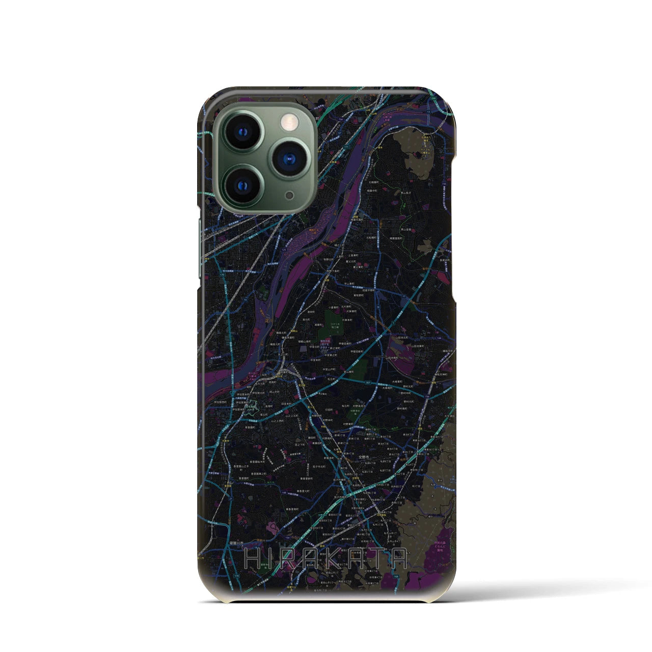 【枚方(大阪府)】地図柄iPhoneケース(バックカバータイプ)