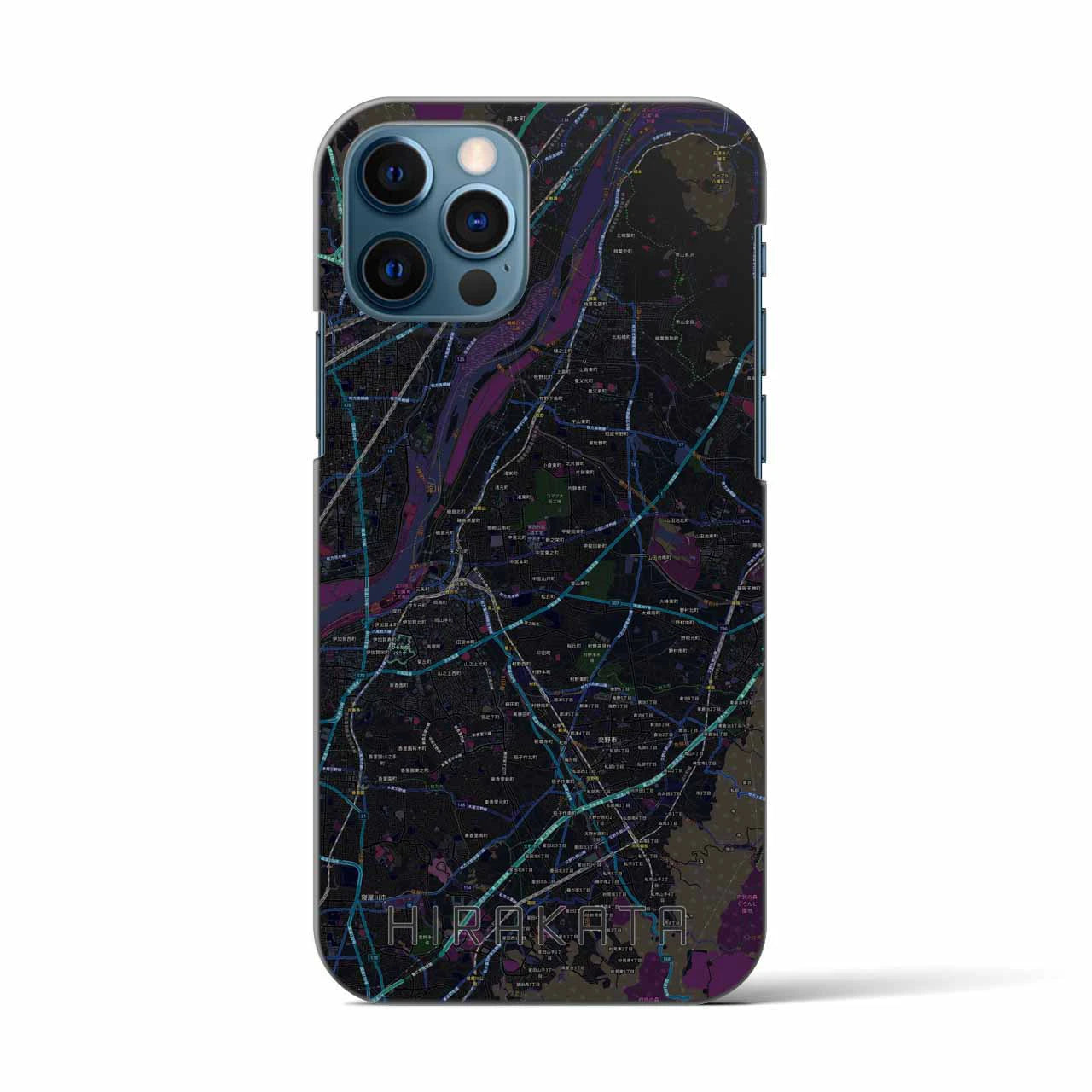 【枚方(大阪府)】地図柄iPhoneケース(バックカバータイプ)