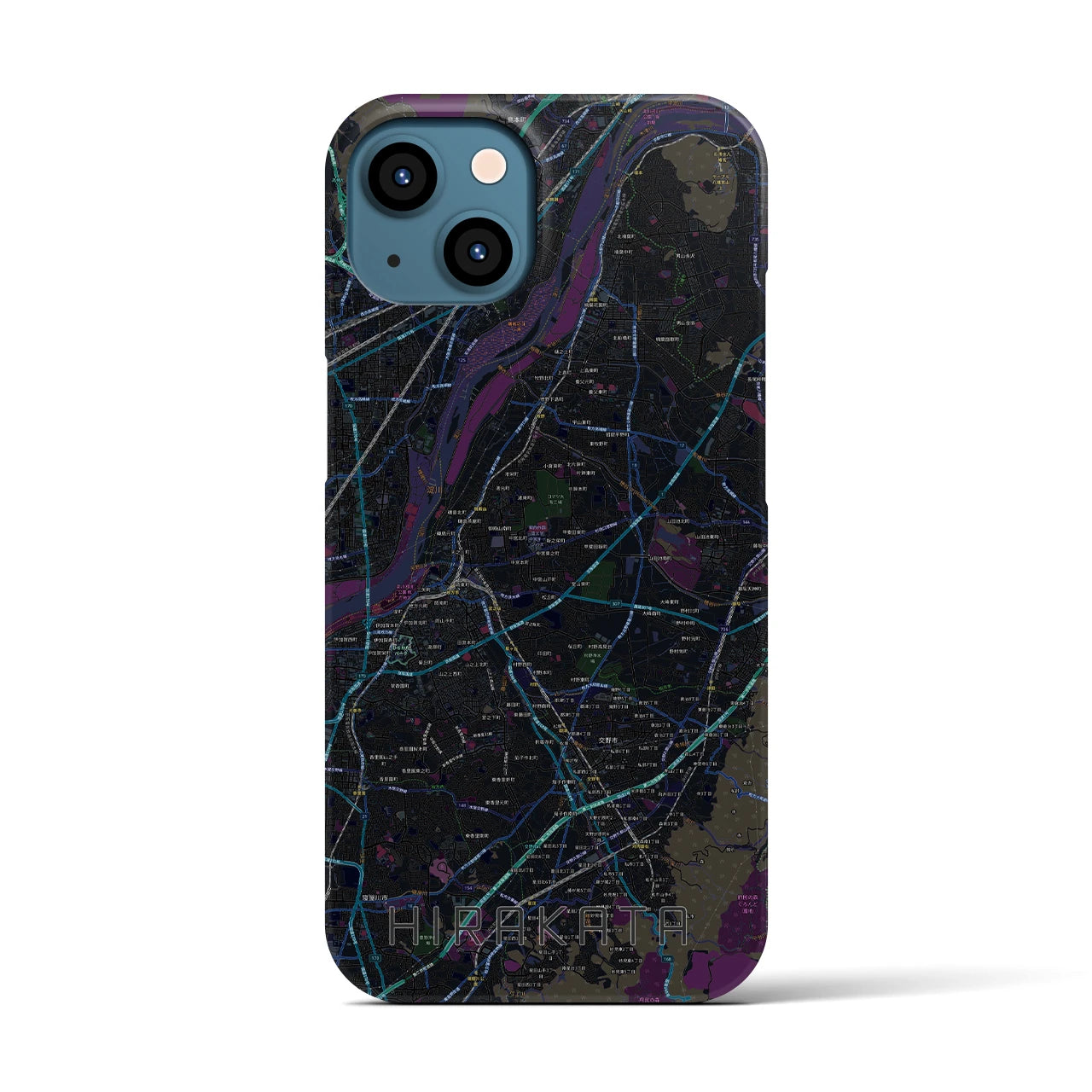 【枚方(大阪府)】地図柄iPhoneケース(バックカバータイプ)