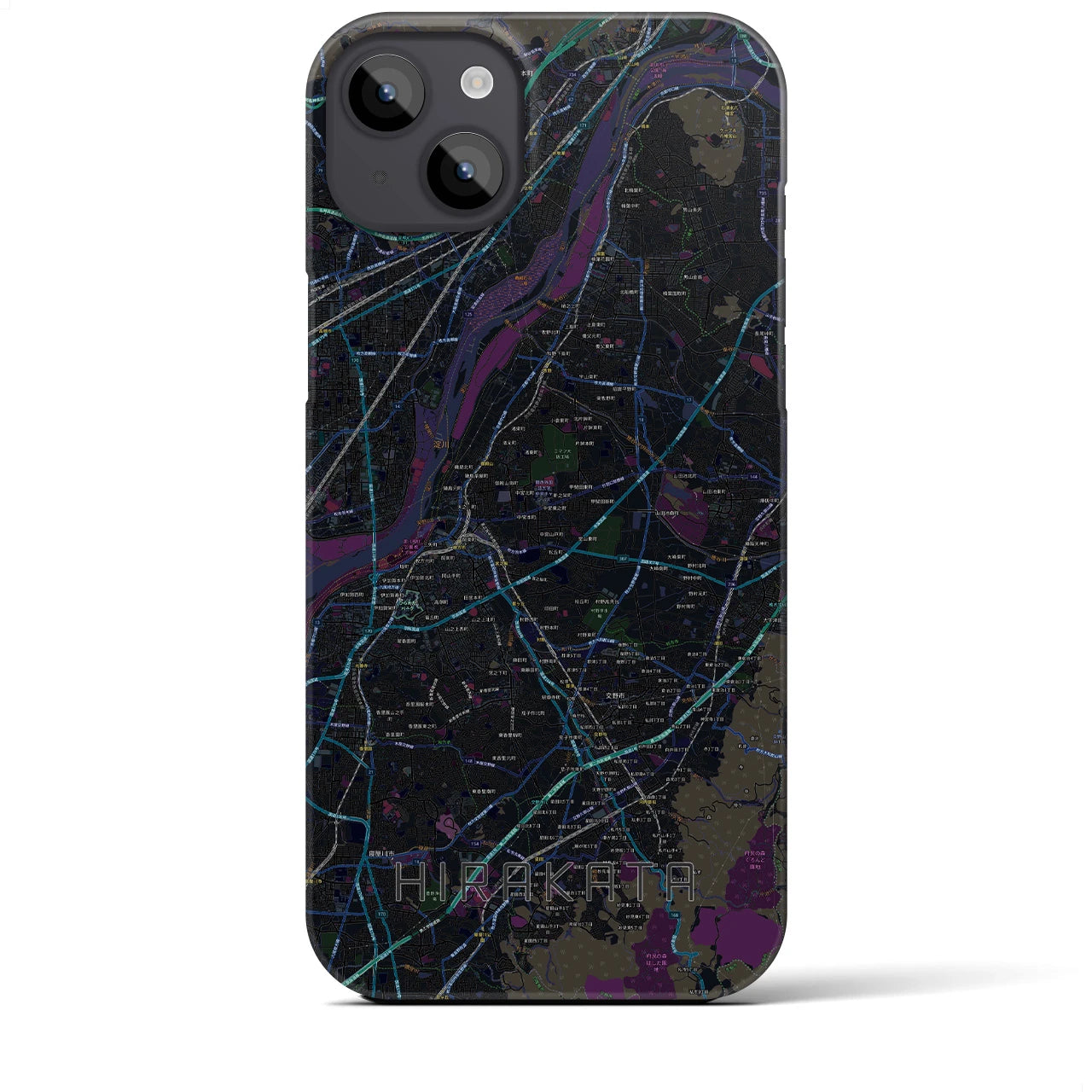 【枚方(大阪府)】地図柄iPhoneケース(バックカバータイプ)