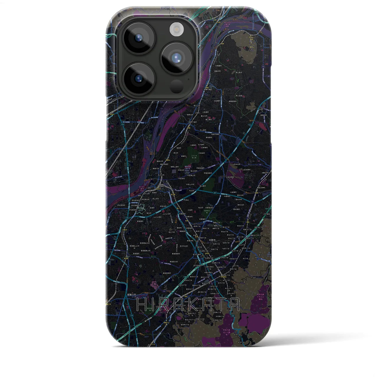 【枚方(大阪府)】地図柄iPhoneケース(バックカバータイプ)