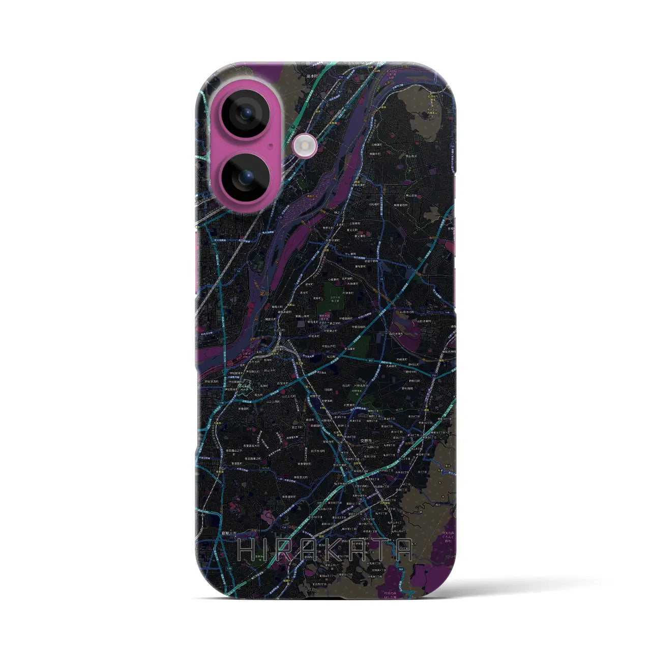 【枚方(大阪府)】地図柄iPhoneケース(バックカバータイプ)