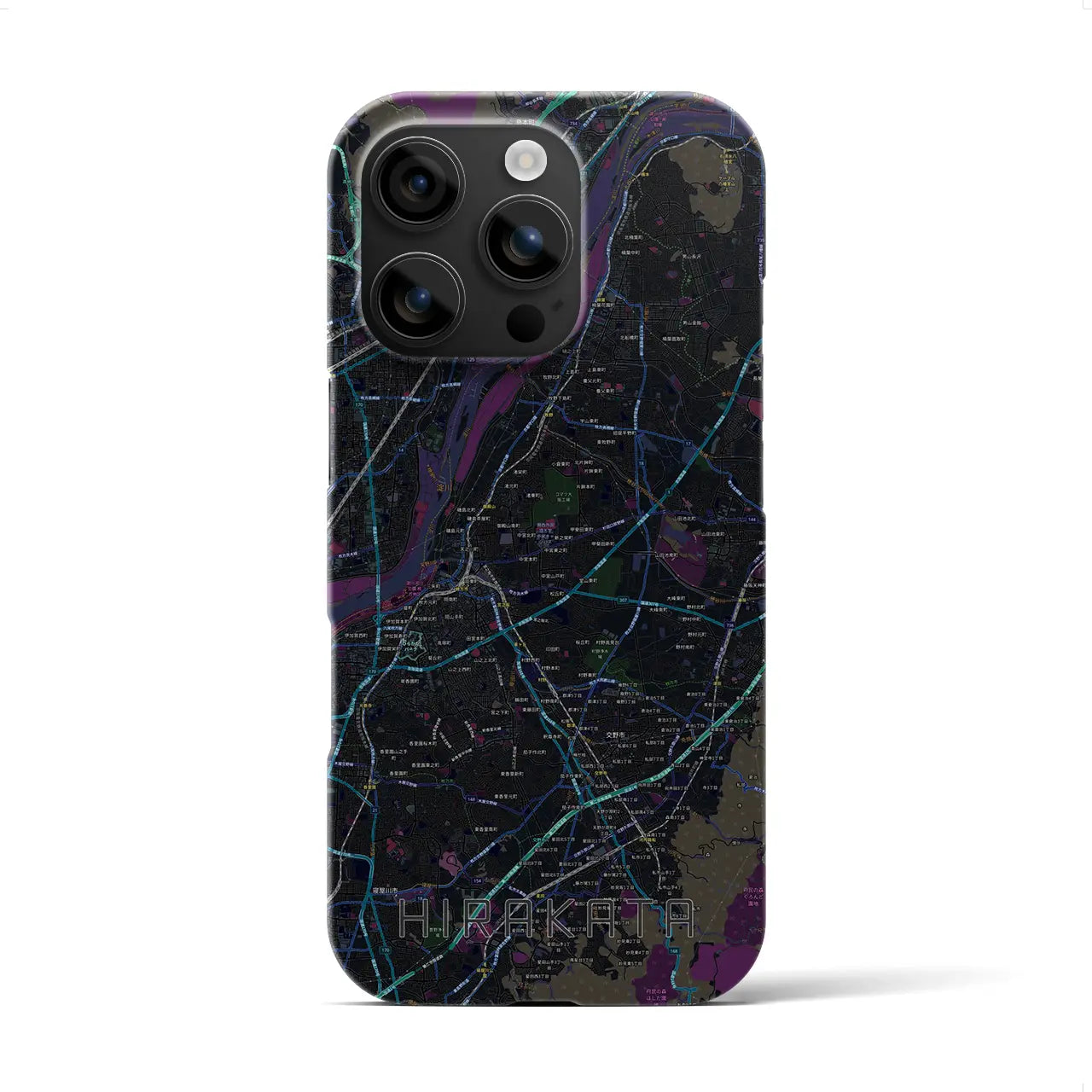 【枚方(大阪府)】地図柄iPhoneケース(バックカバータイプ)