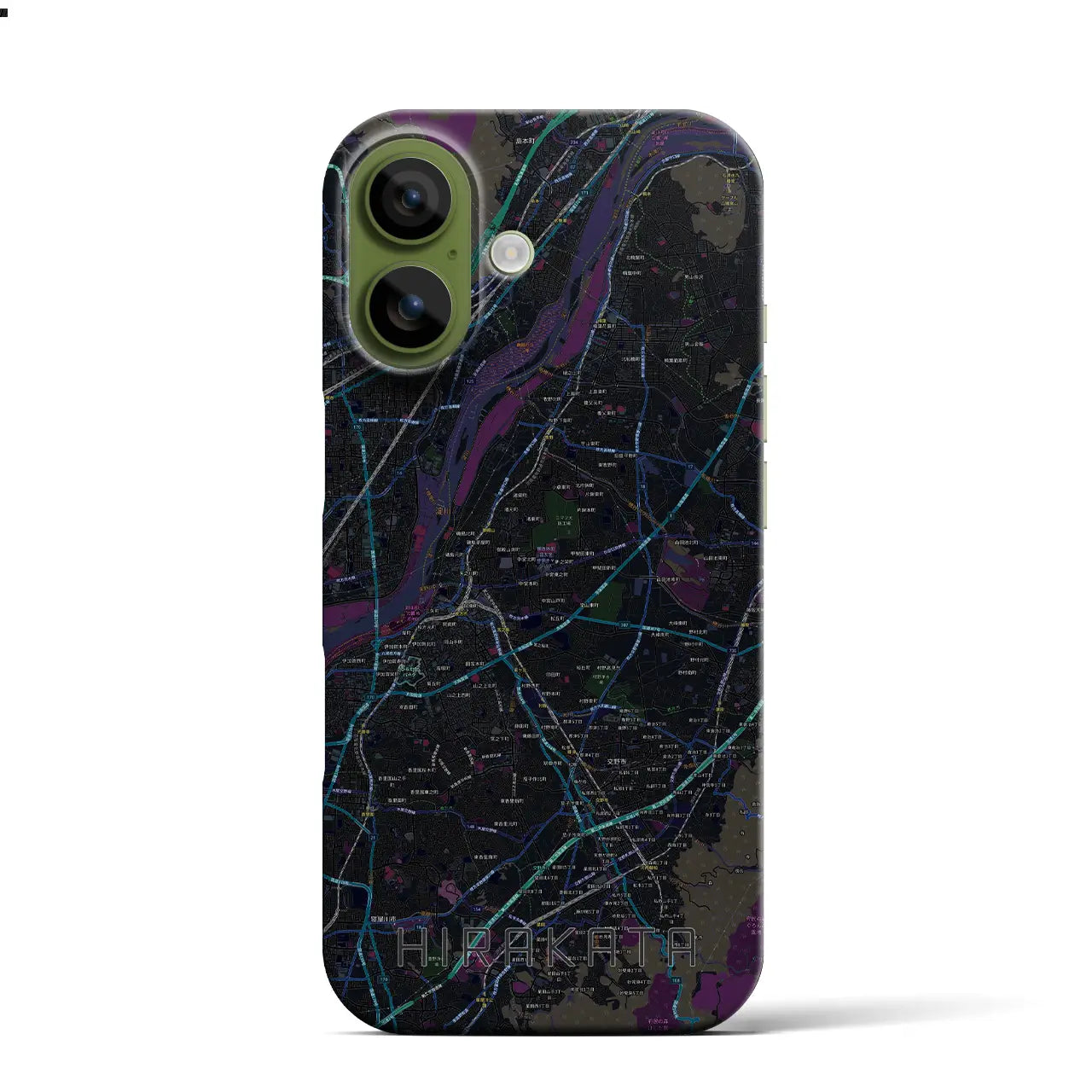 【枚方(大阪府)】地図柄iPhoneケース(バックカバータイプ)