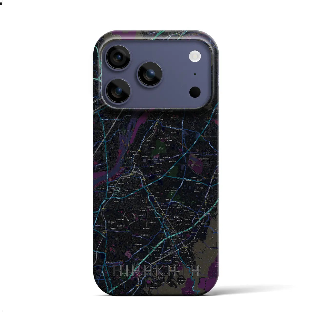 【枚方(大阪府)】地図柄iPhoneケース(バックカバータイプ)