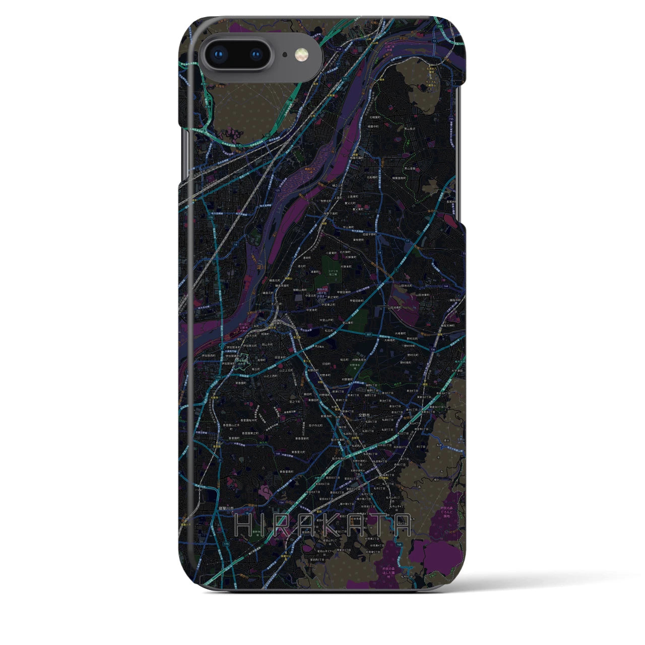 【枚方(大阪府)】地図柄iPhoneケース(バックカバータイプ)