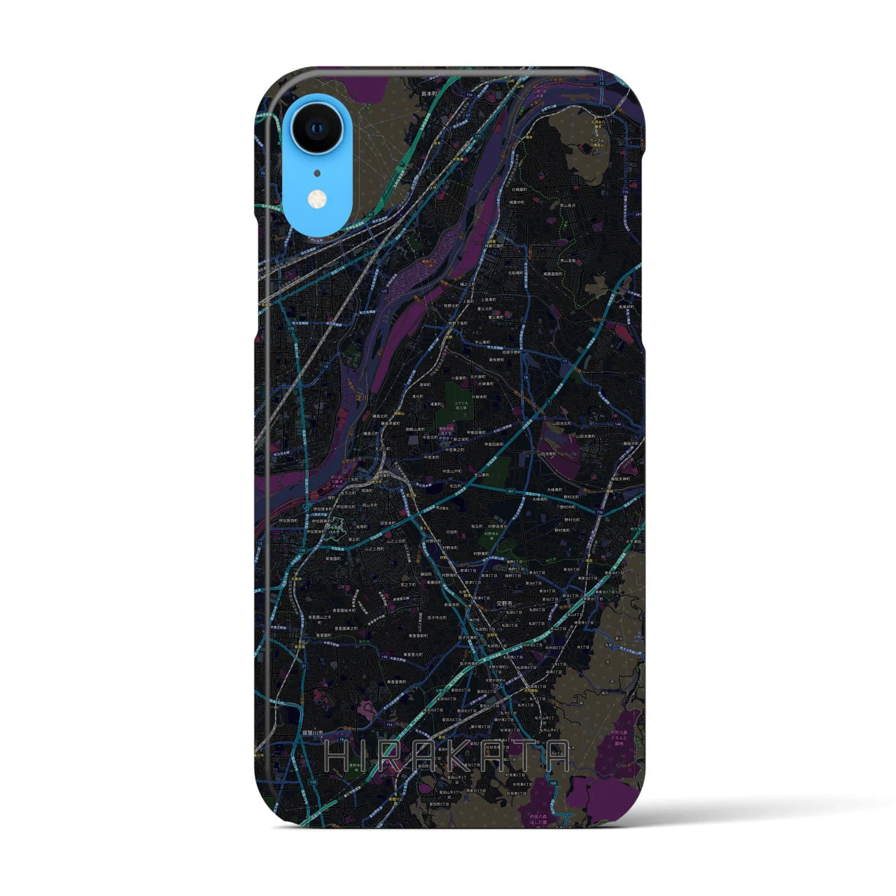 【枚方(大阪府)】地図柄iPhoneケース(バックカバータイプ)