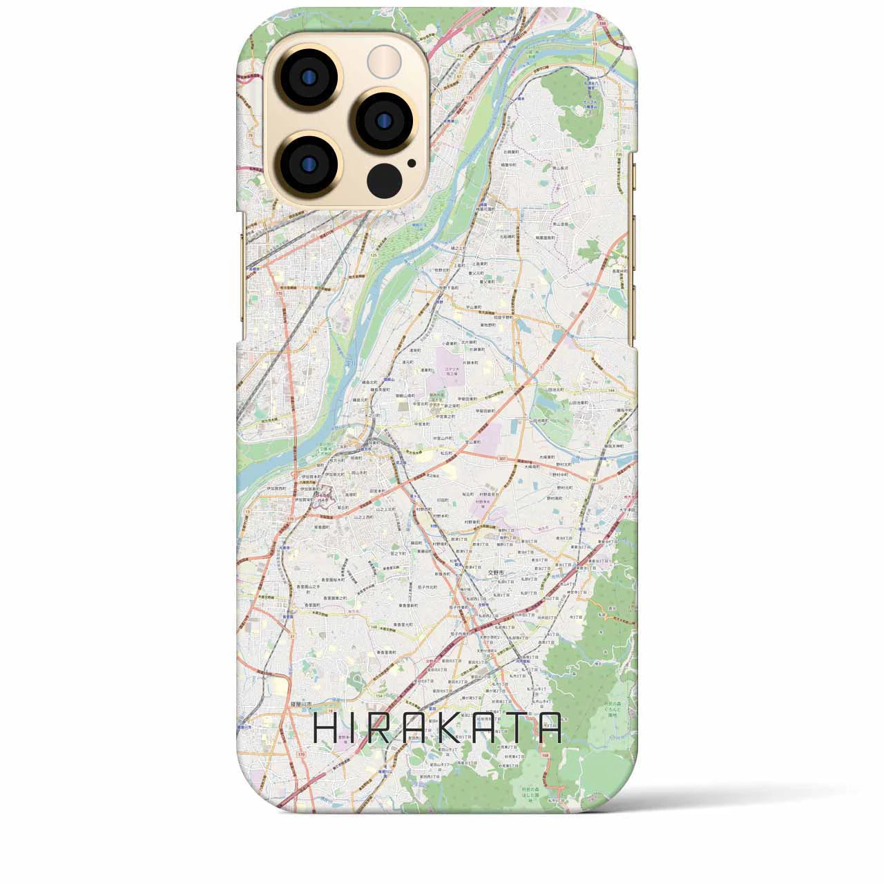 【枚方(大阪府)】地図柄iPhoneケース(バックカバータイプ)