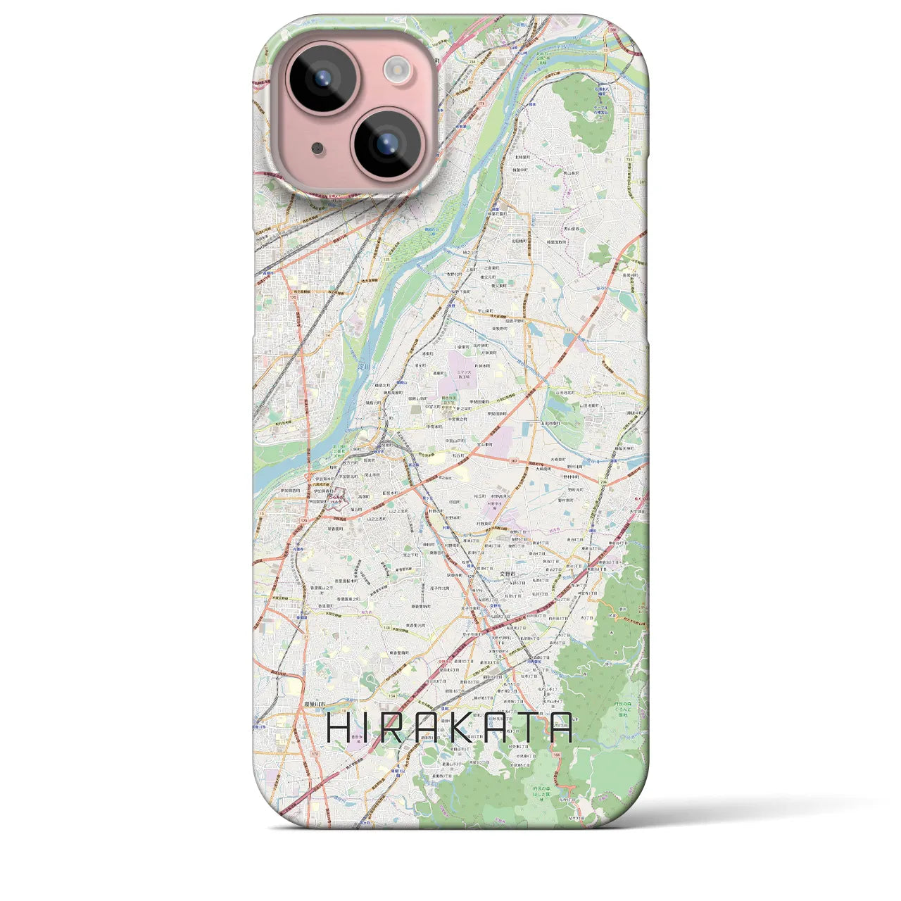 【枚方(大阪府)】地図柄iPhoneケース(バックカバータイプ)