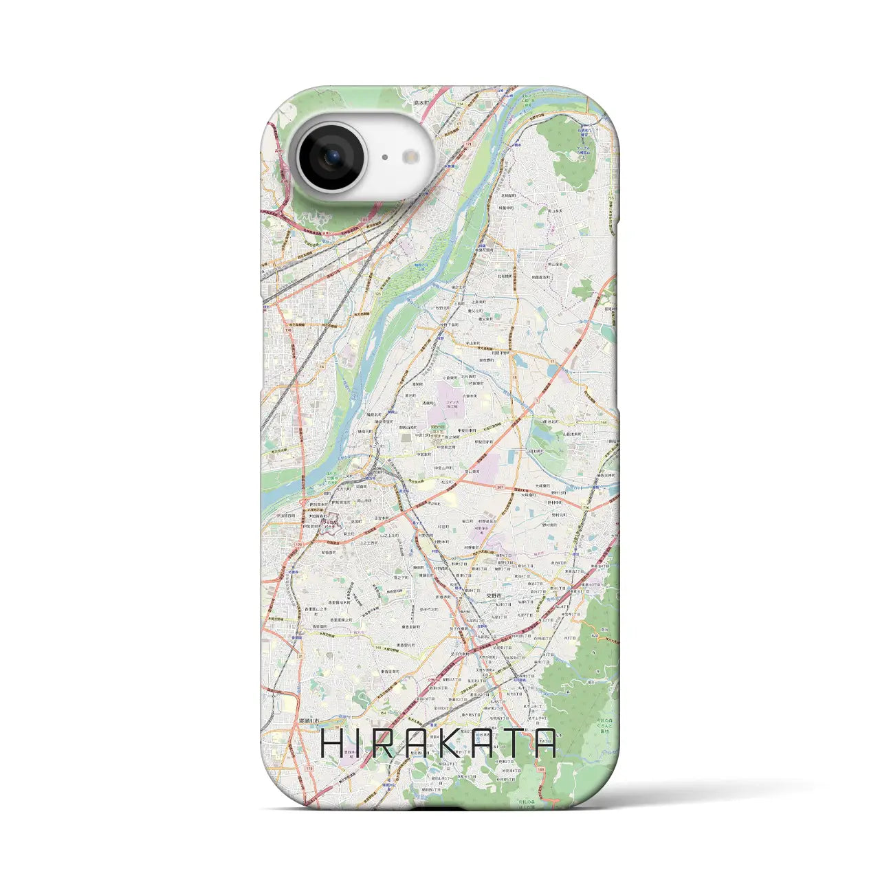 【枚方(大阪府)】地図柄iPhoneケース(バックカバータイプ)