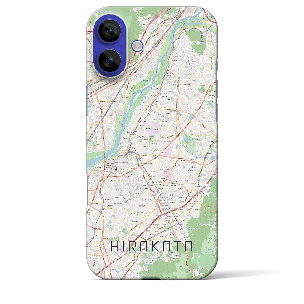 【枚方(大阪府)】地図柄iPhoneケース(バックカバータイプ)