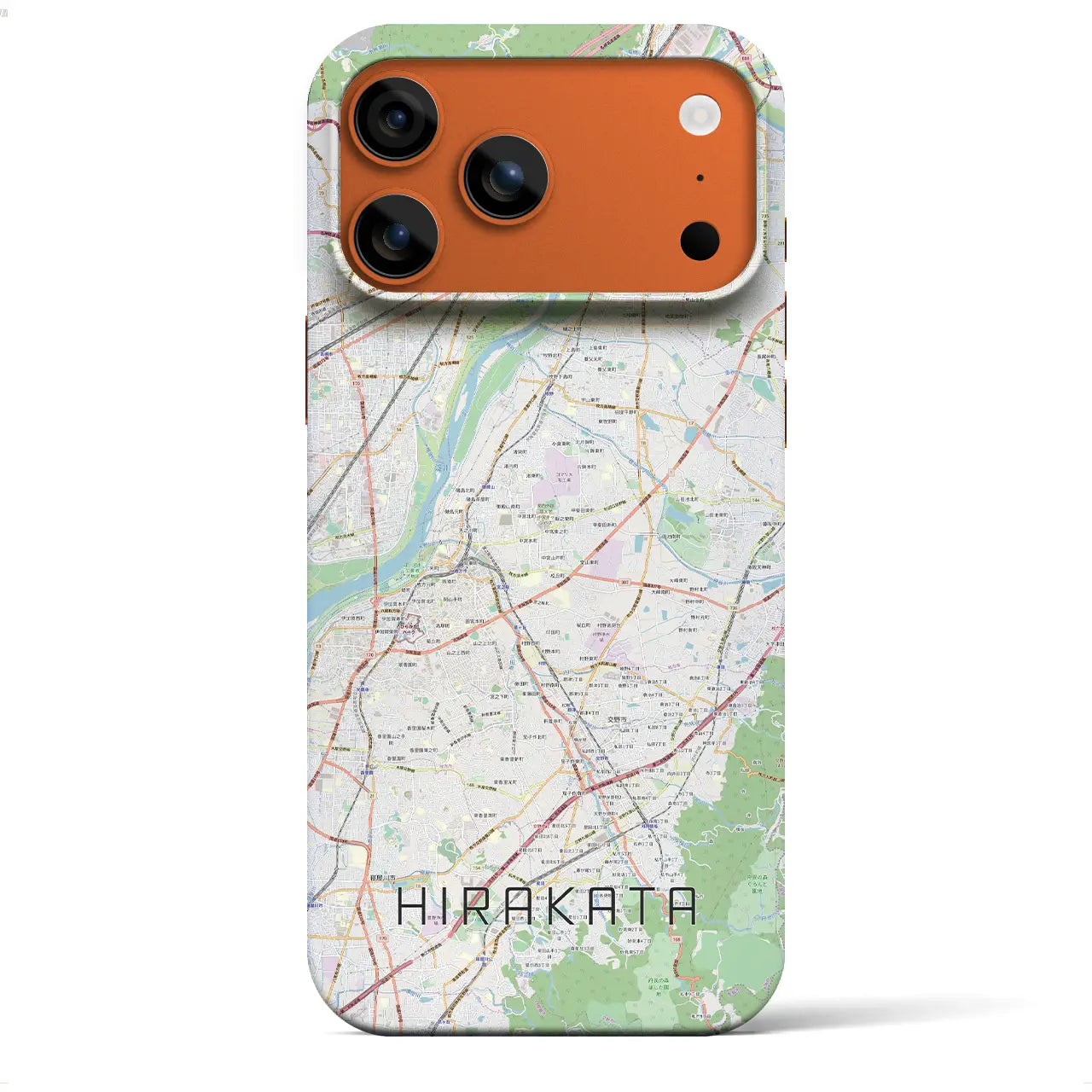 【枚方(大阪府)】地図柄iPhoneケース(バックカバータイプ)