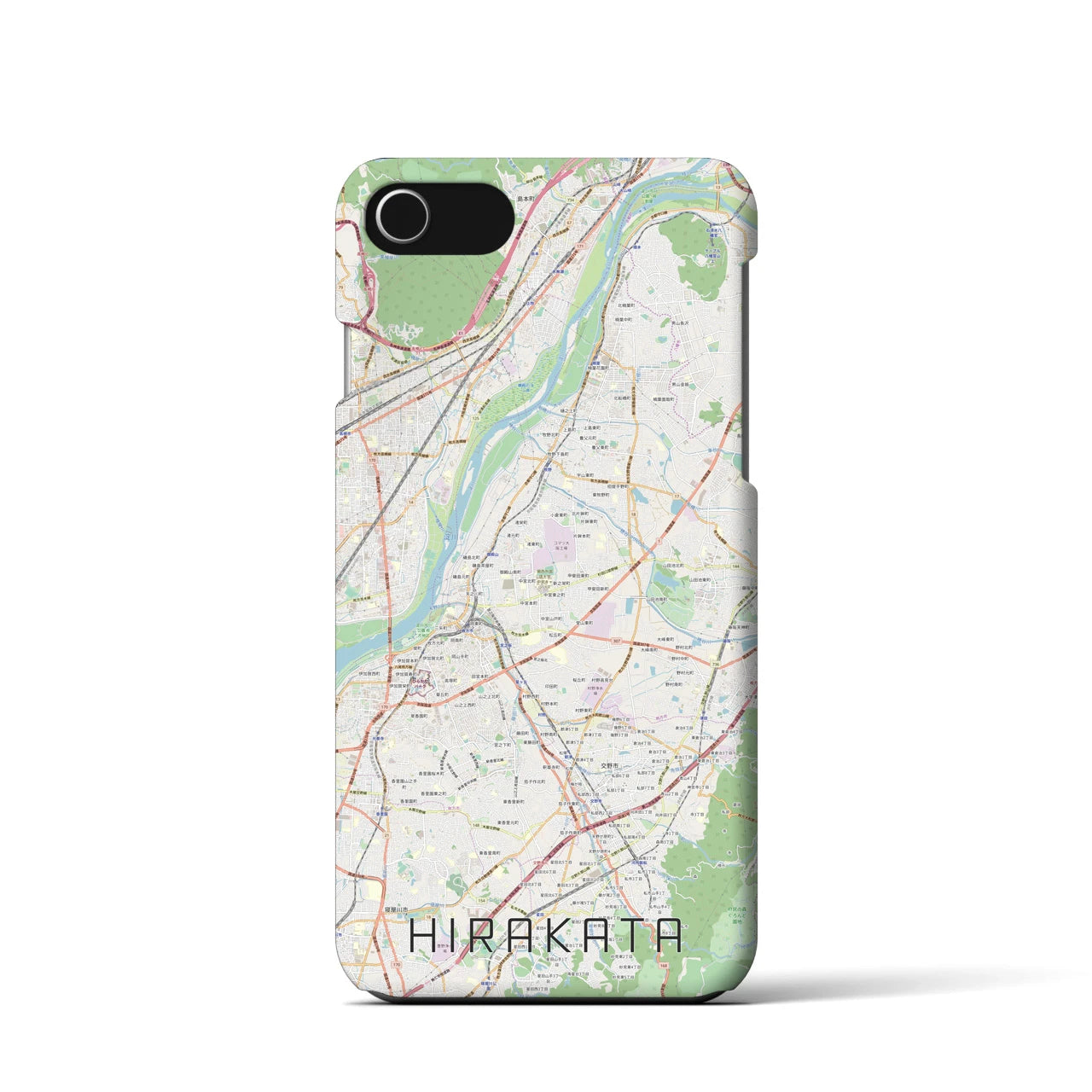 【枚方(大阪府)】地図柄iPhoneケース(バックカバータイプ)