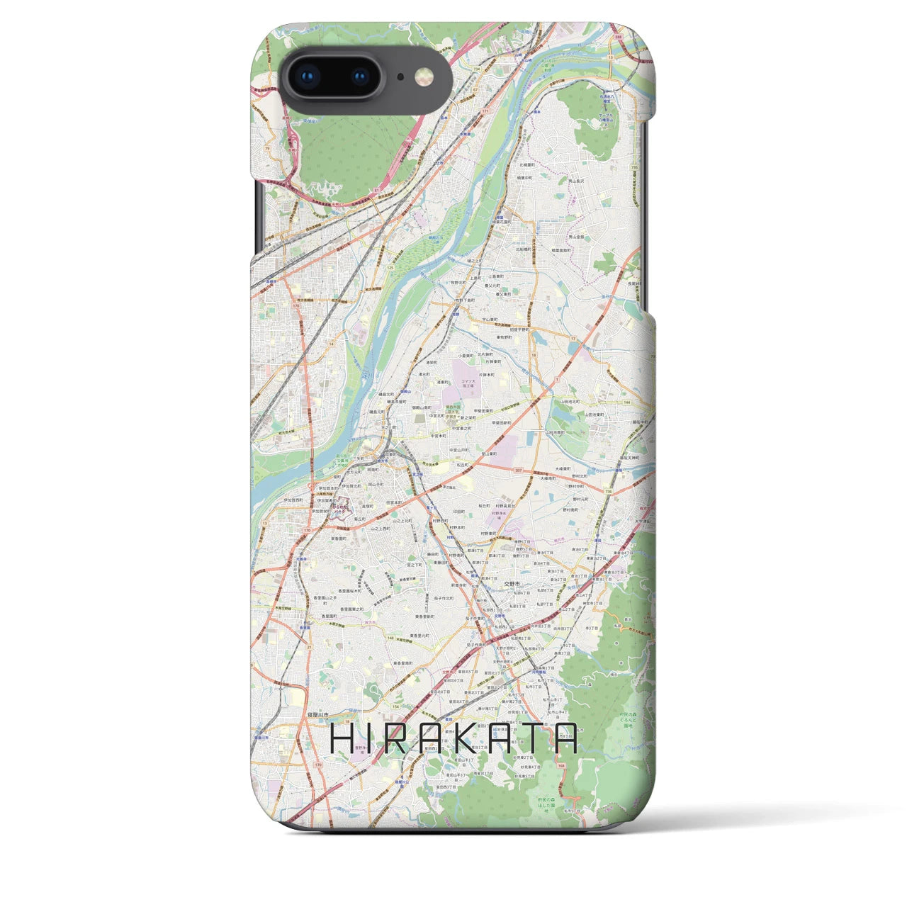 【枚方(大阪府)】地図柄iPhoneケース(バックカバータイプ)