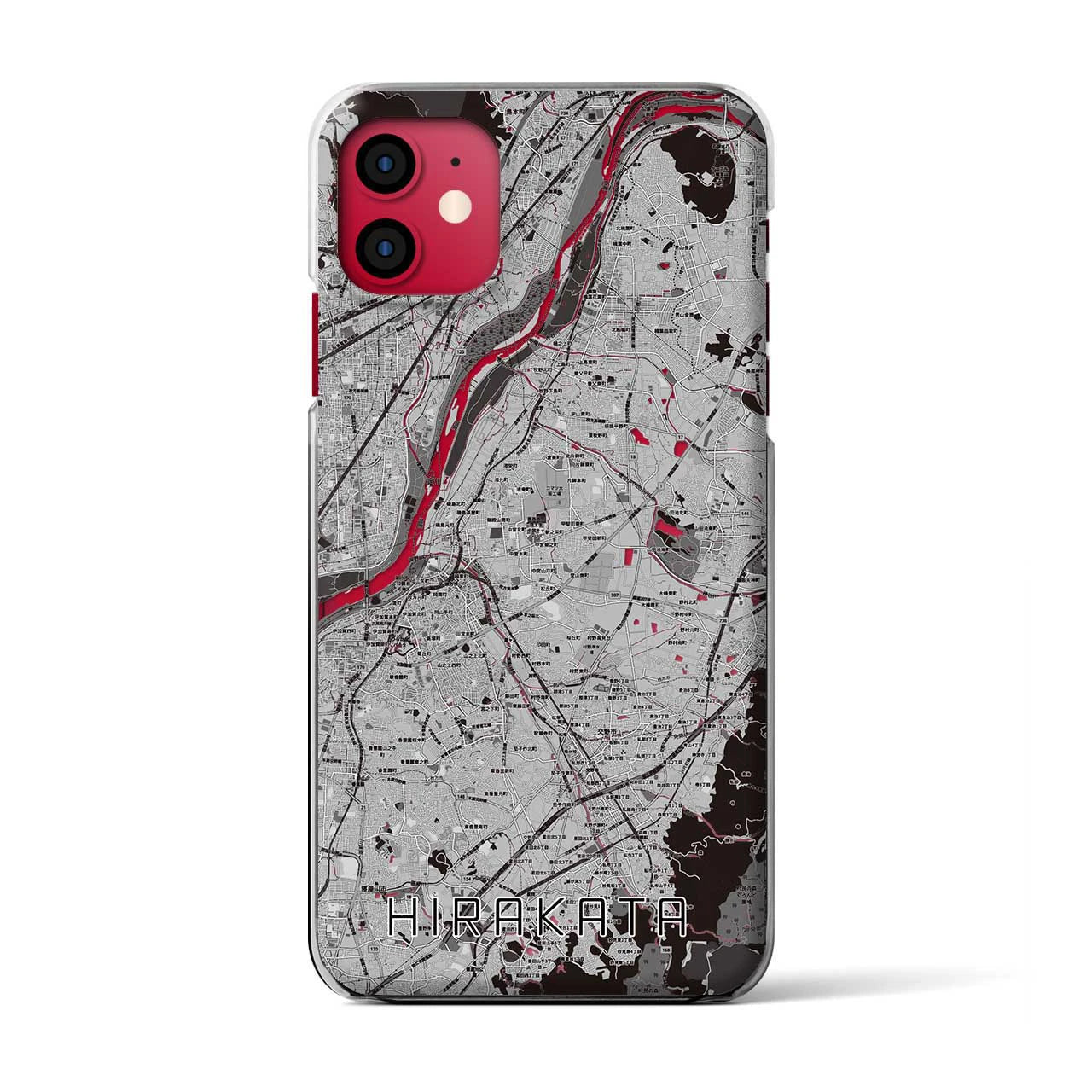 【枚方(大阪府)】地図柄iPhoneケース(クリアタイプ)