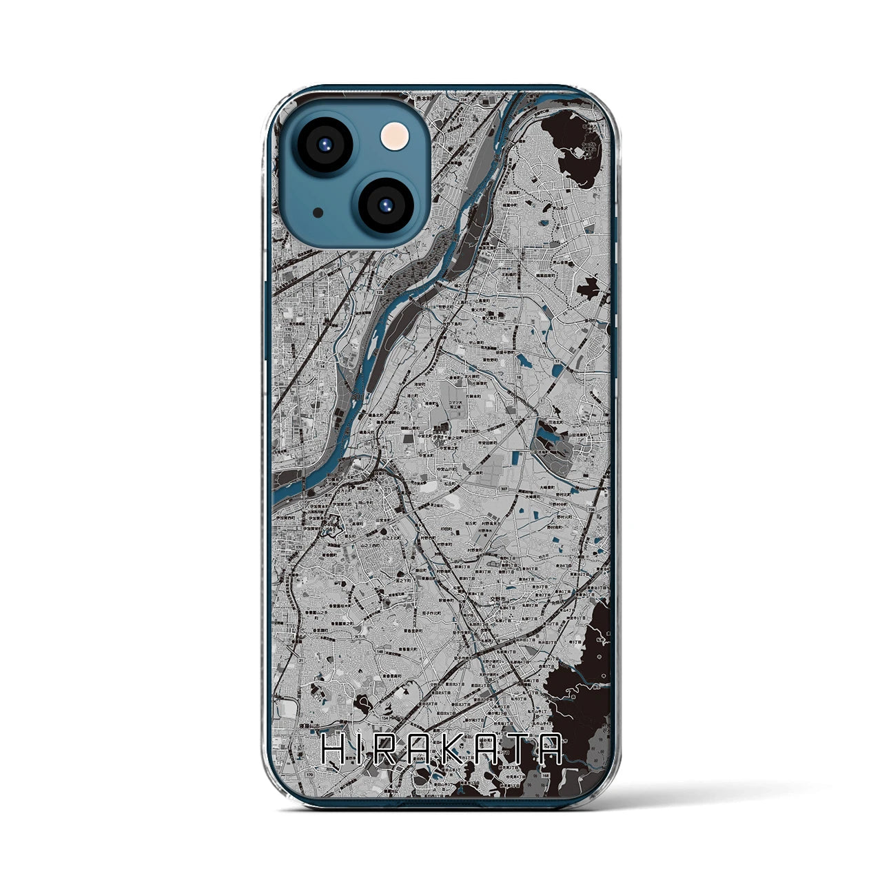 【枚方(大阪府)】地図柄iPhoneケース(クリアタイプ)