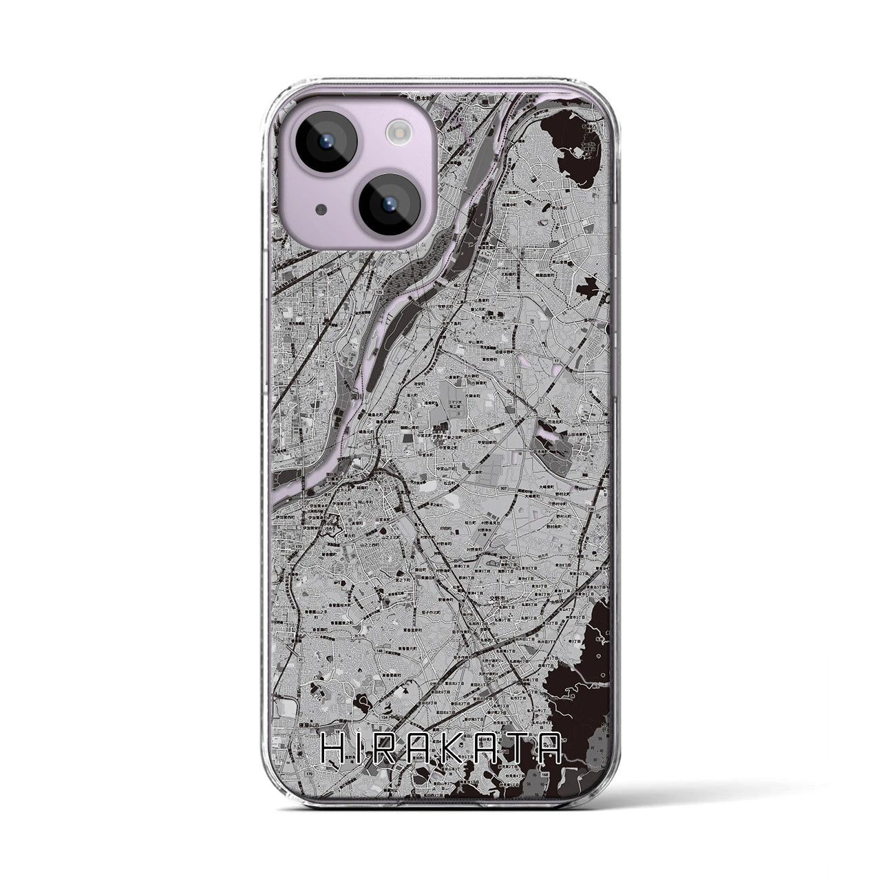 【枚方(大阪府)】地図柄iPhoneケース(クリアタイプ)