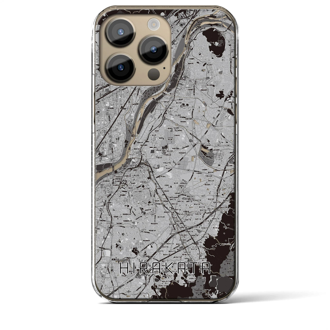 【枚方(大阪府)】地図柄iPhoneケース(クリアタイプ)