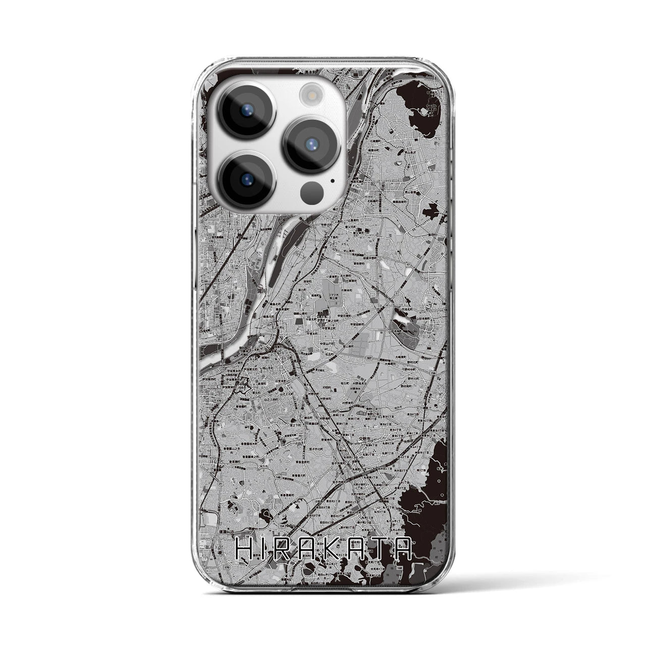 【枚方(大阪府)】地図柄iPhoneケース(クリアタイプ)