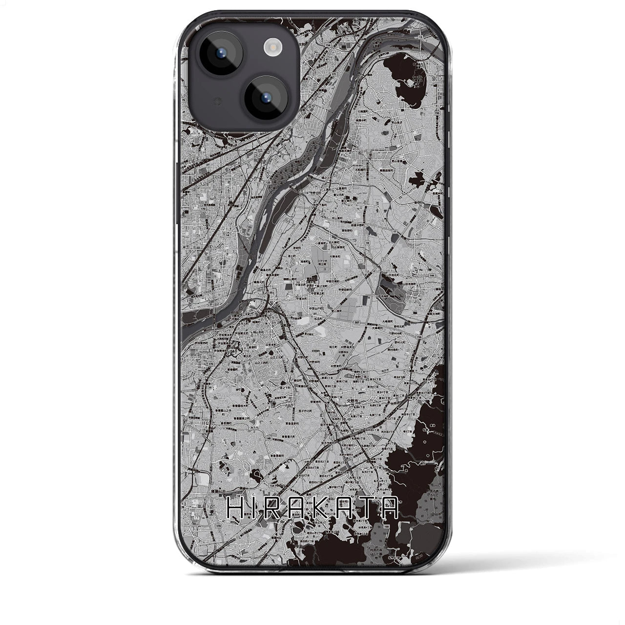 【枚方(大阪府)】地図柄iPhoneケース(クリアタイプ)