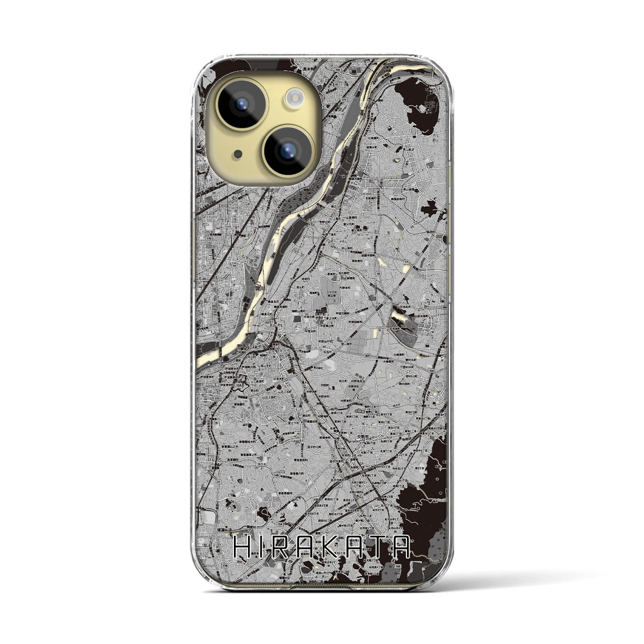 【枚方(大阪府)】地図柄iPhoneケース(クリアタイプ)