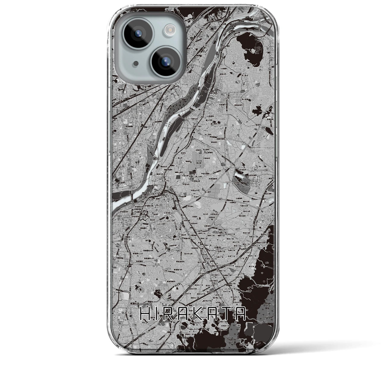 【枚方(大阪府)】地図柄iPhoneケース(クリアタイプ)