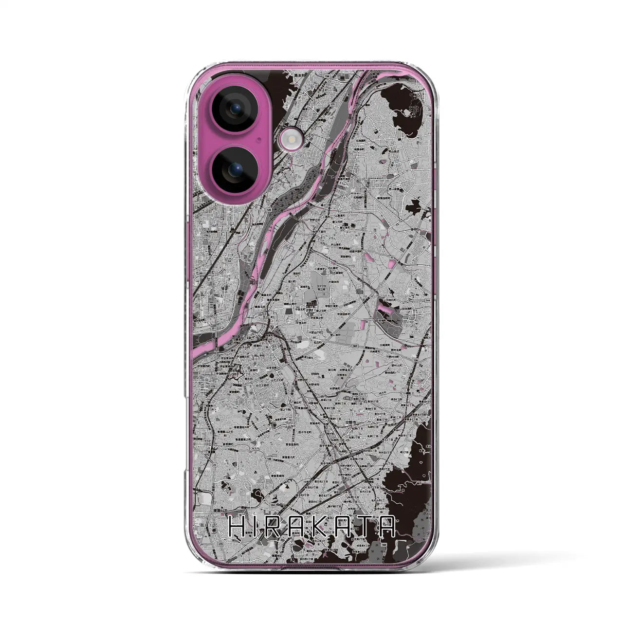 【枚方(大阪府)】地図柄iPhoneケース(クリアタイプ)