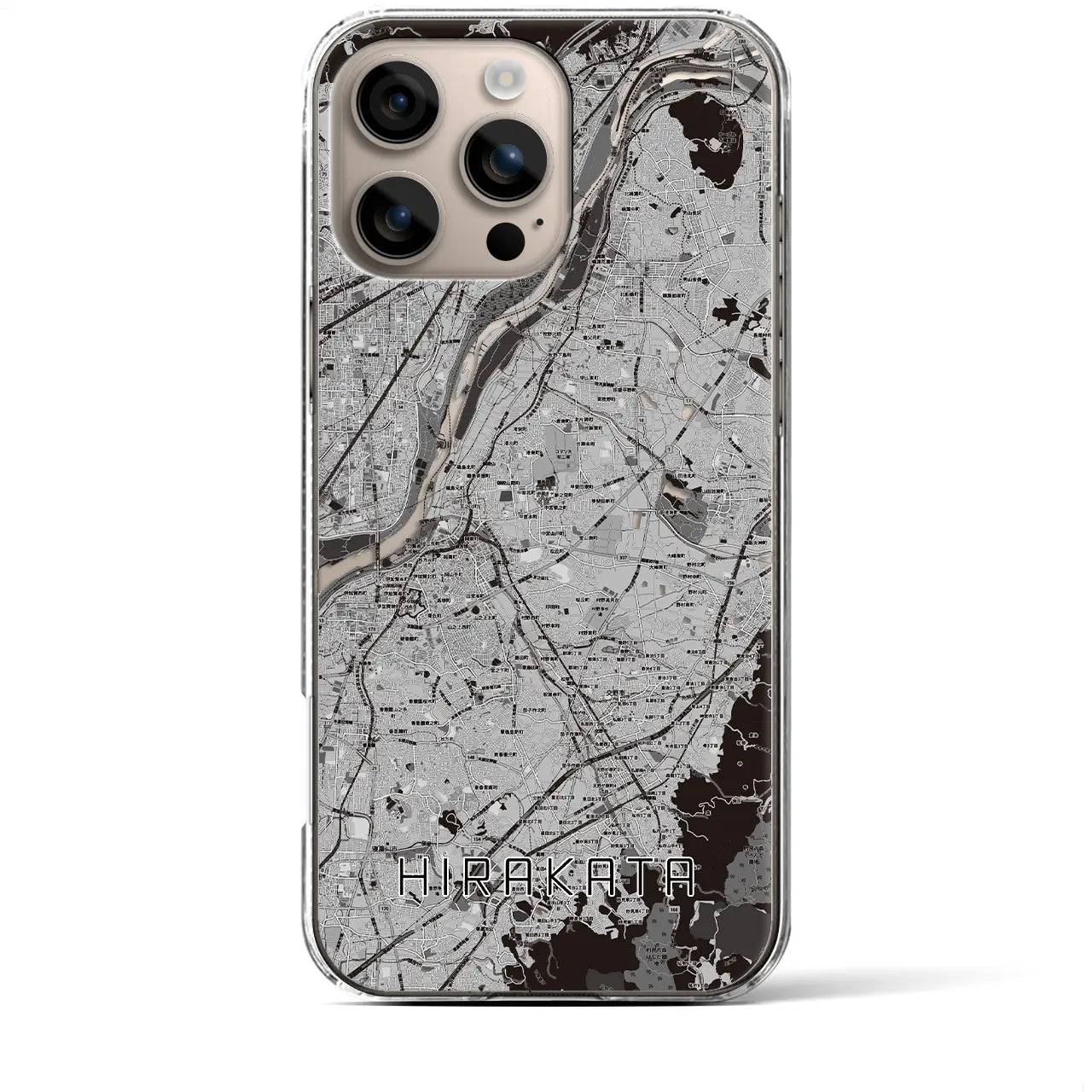 【枚方(大阪府)】地図柄iPhoneケース(クリアタイプ)