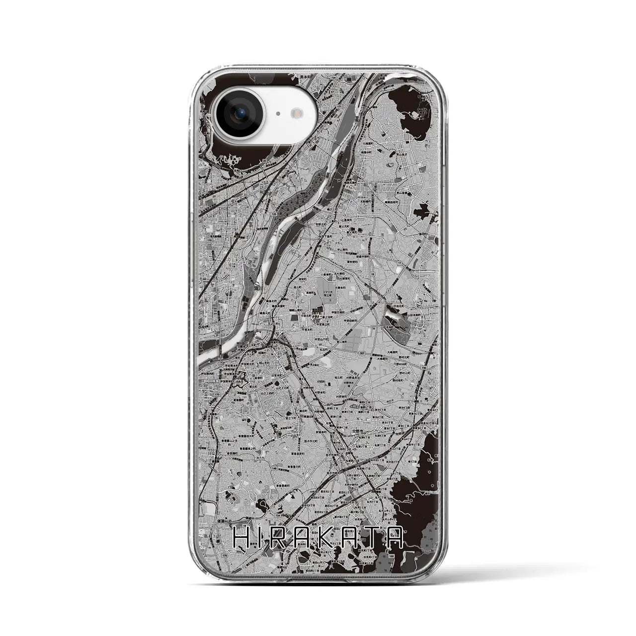 【枚方(大阪府)】地図柄iPhoneケース(クリアタイプ)