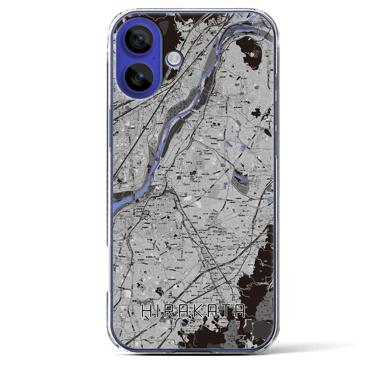 【枚方(大阪府)】地図柄iPhoneケース(クリアタイプ)