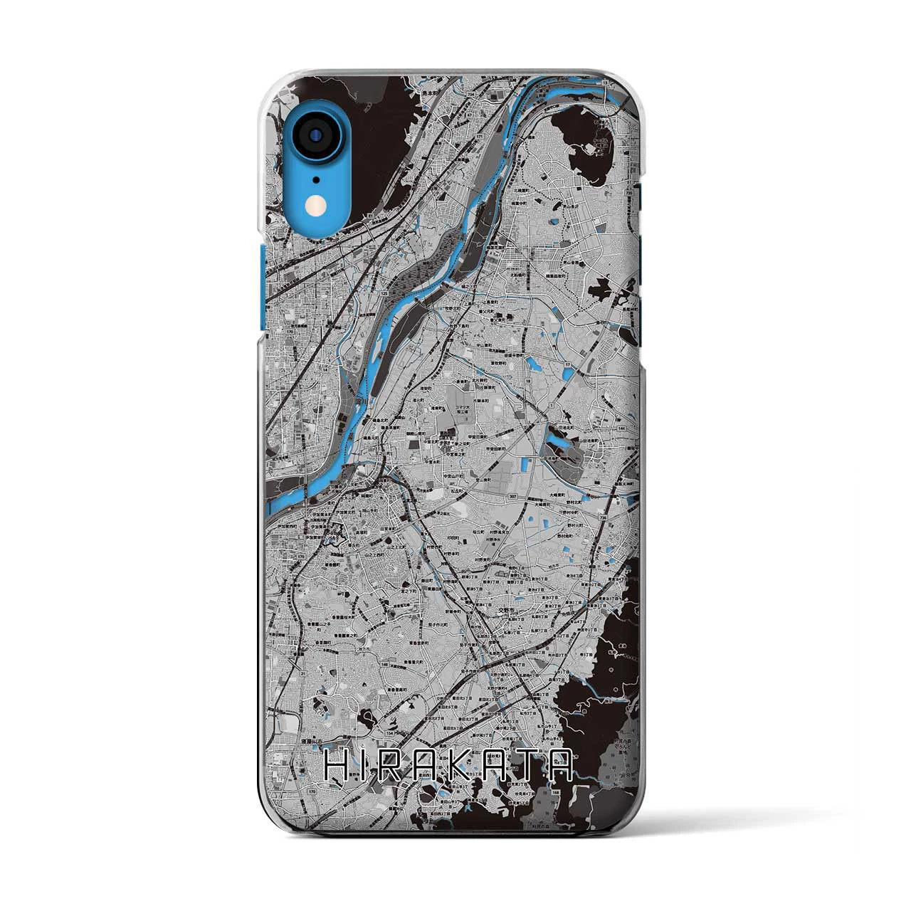 【枚方(大阪府)】地図柄iPhoneケース(クリアタイプ)