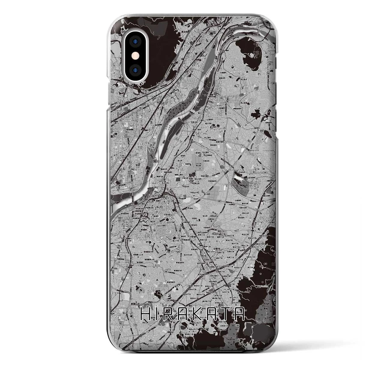 【枚方(大阪府)】地図柄iPhoneケース(クリアタイプ)