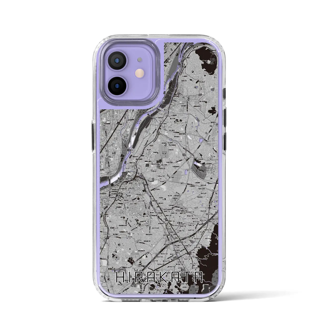 【枚方(大阪府)】地図柄iPhoneケース(MagSafeタイプ)