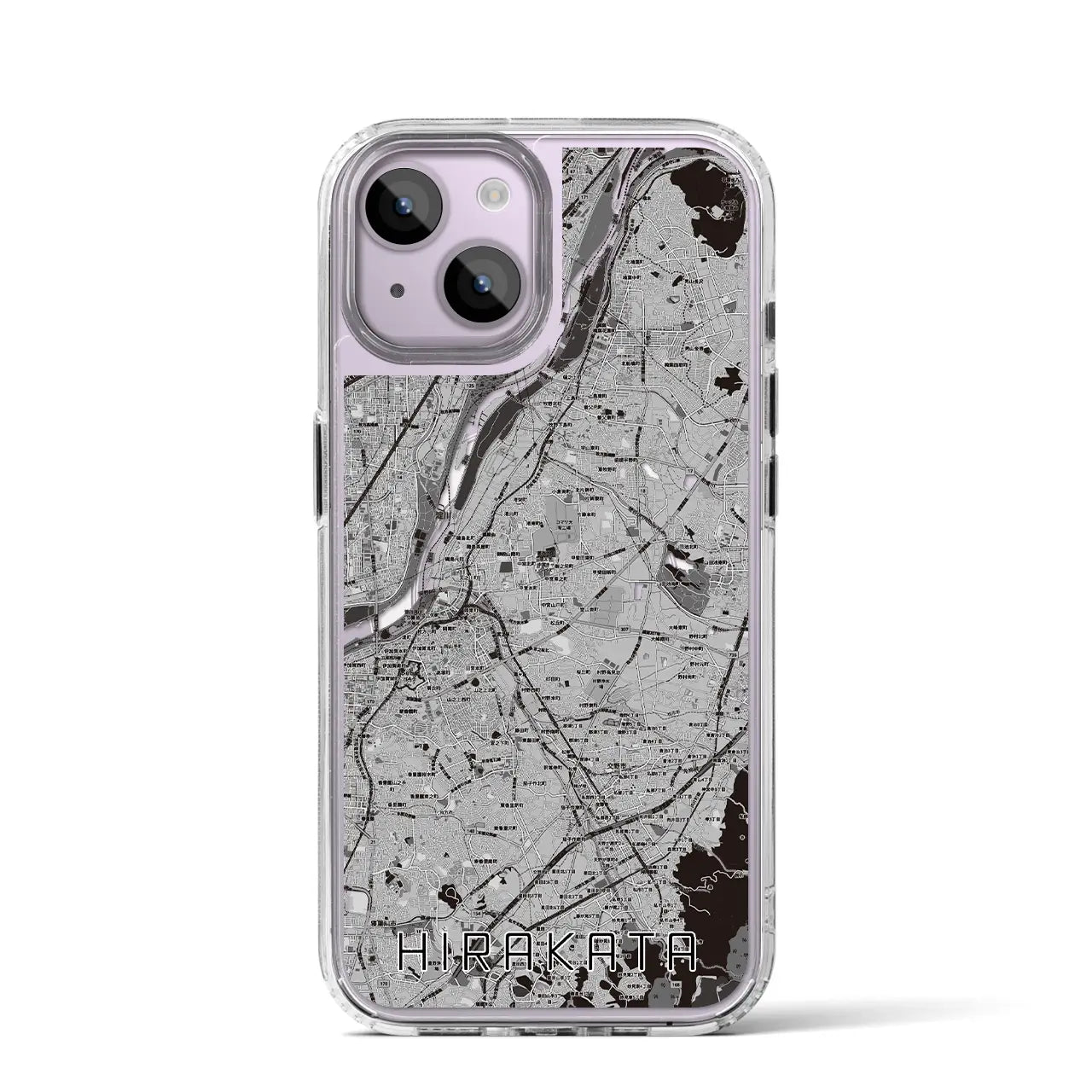 【枚方(大阪府)】地図柄iPhoneケース(MagSafeタイプ)