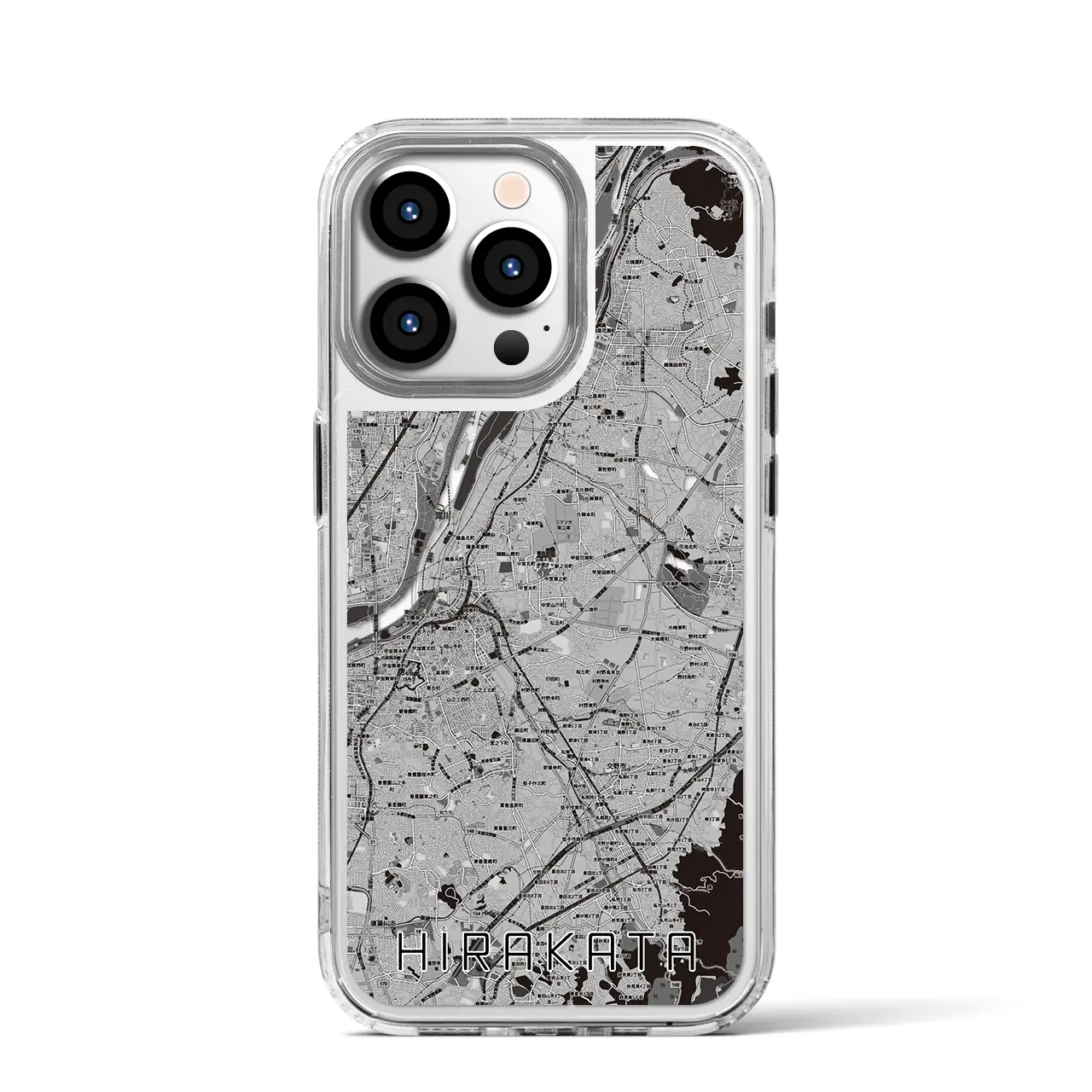 【枚方(大阪府)】地図柄iPhoneケース(MagSafeタイプ)