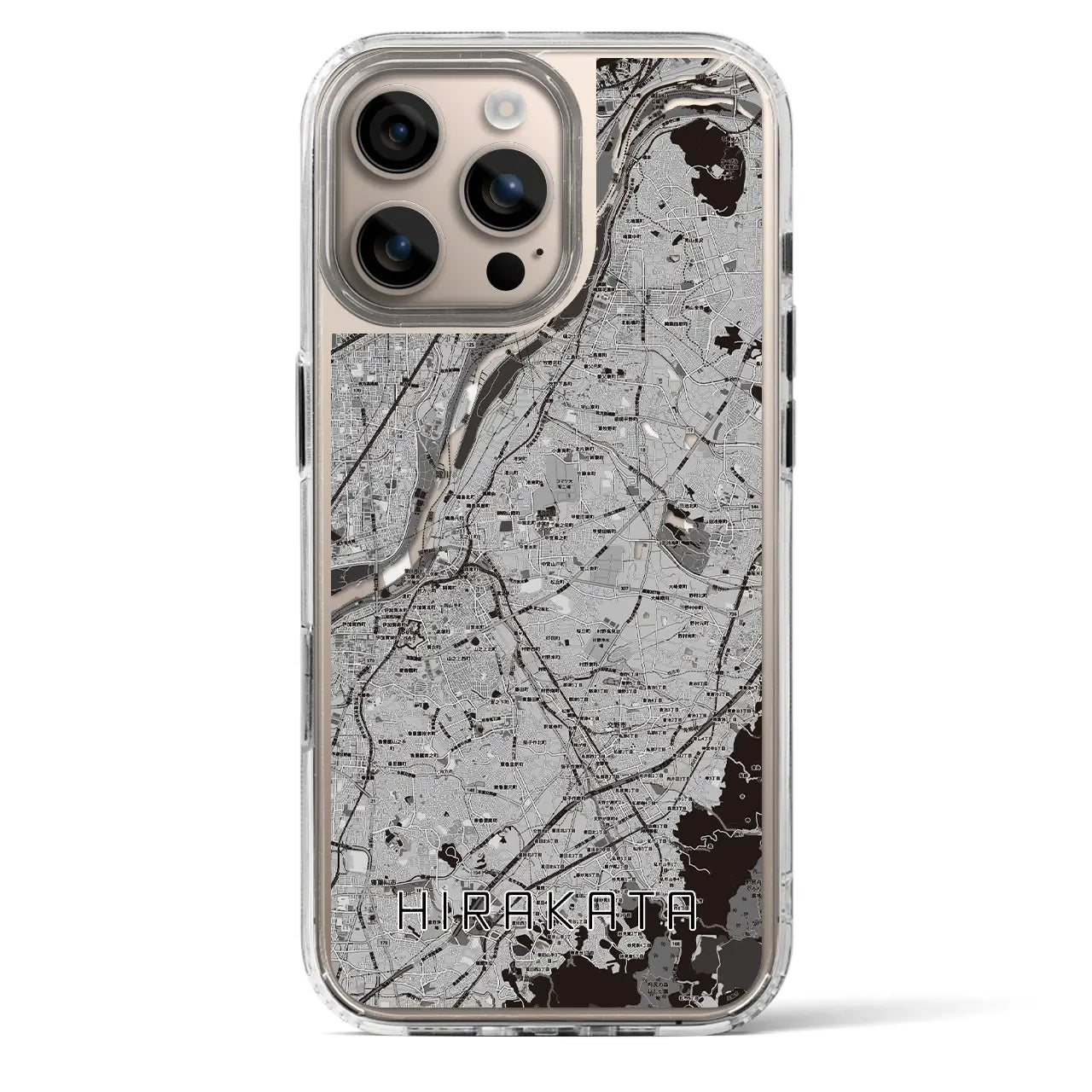 【枚方(大阪府)】地図柄iPhoneケース(MagSafeタイプ)