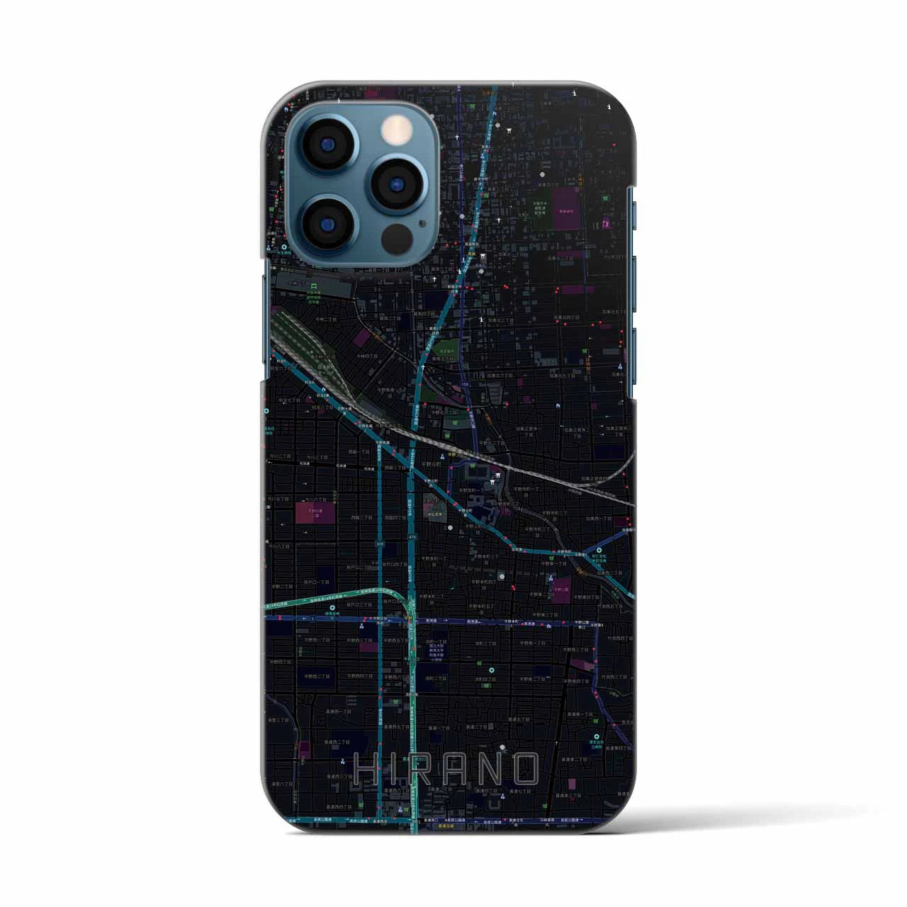 【平野(大阪府)】地図柄iPhoneケース(バックカバータイプ)