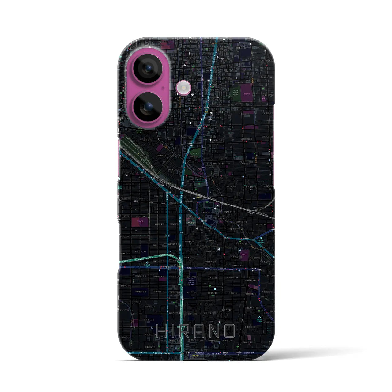 【平野(大阪府)】地図柄iPhoneケース(バックカバータイプ)