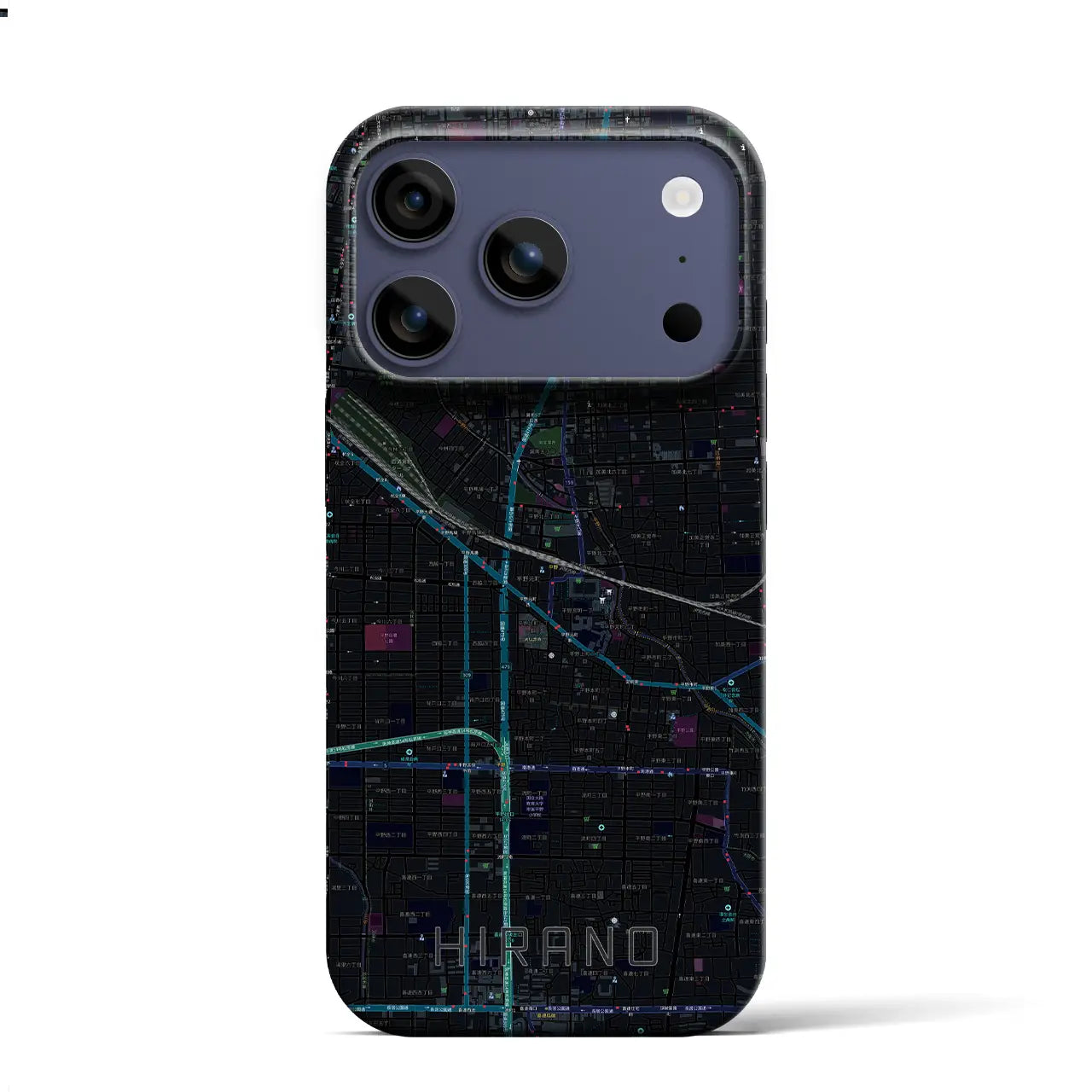 【平野(大阪府)】地図柄iPhoneケース(バックカバータイプ)