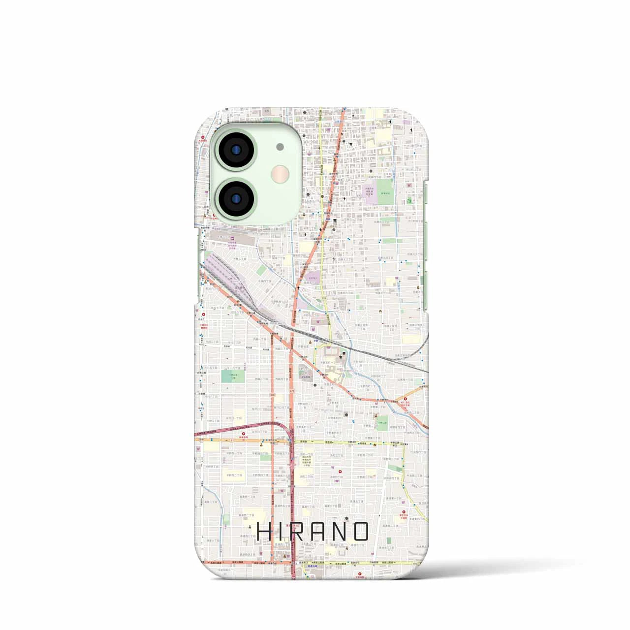 【平野(大阪府)】地図柄iPhoneケース(バックカバータイプ)