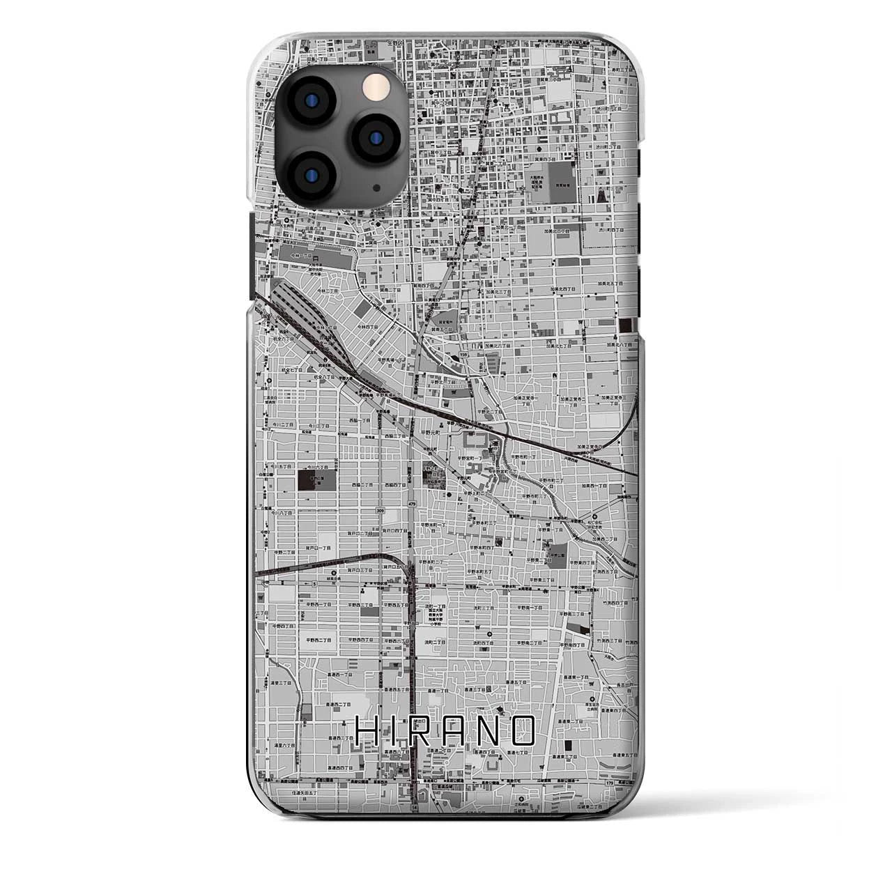 【平野(大阪府)】地図柄iPhoneケース(クリアタイプ)