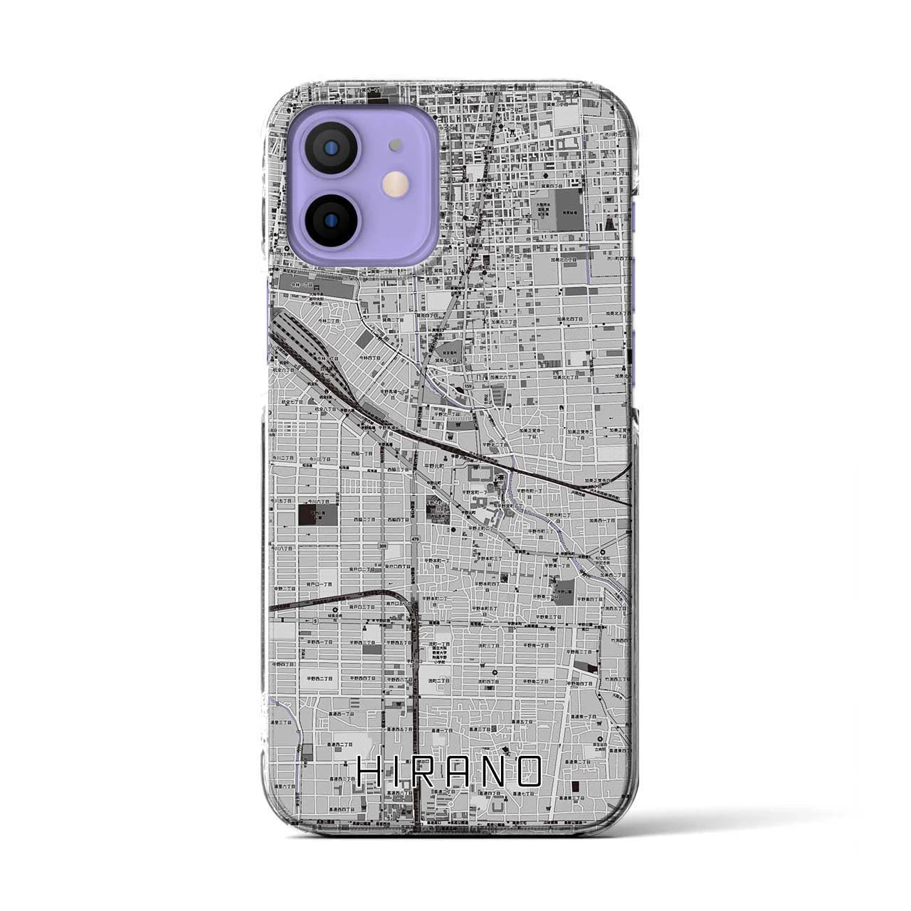 【平野(大阪府)】地図柄iPhoneケース(クリアタイプ)