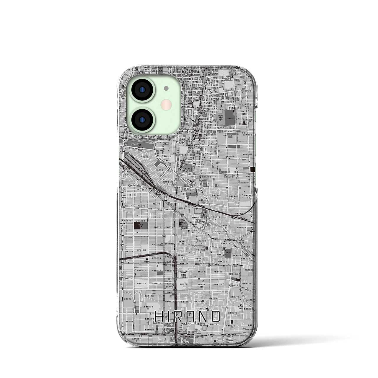 【平野(大阪府)】地図柄iPhoneケース(クリアタイプ)