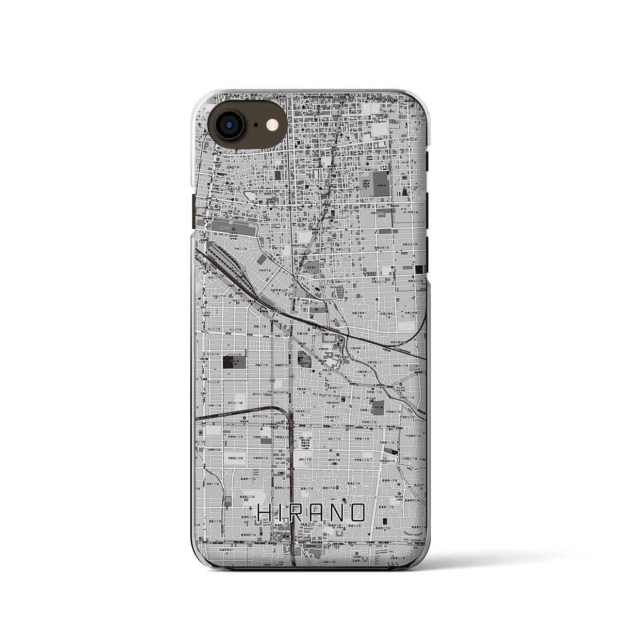 【平野(大阪府)】地図柄iPhoneケース(クリアタイプ)