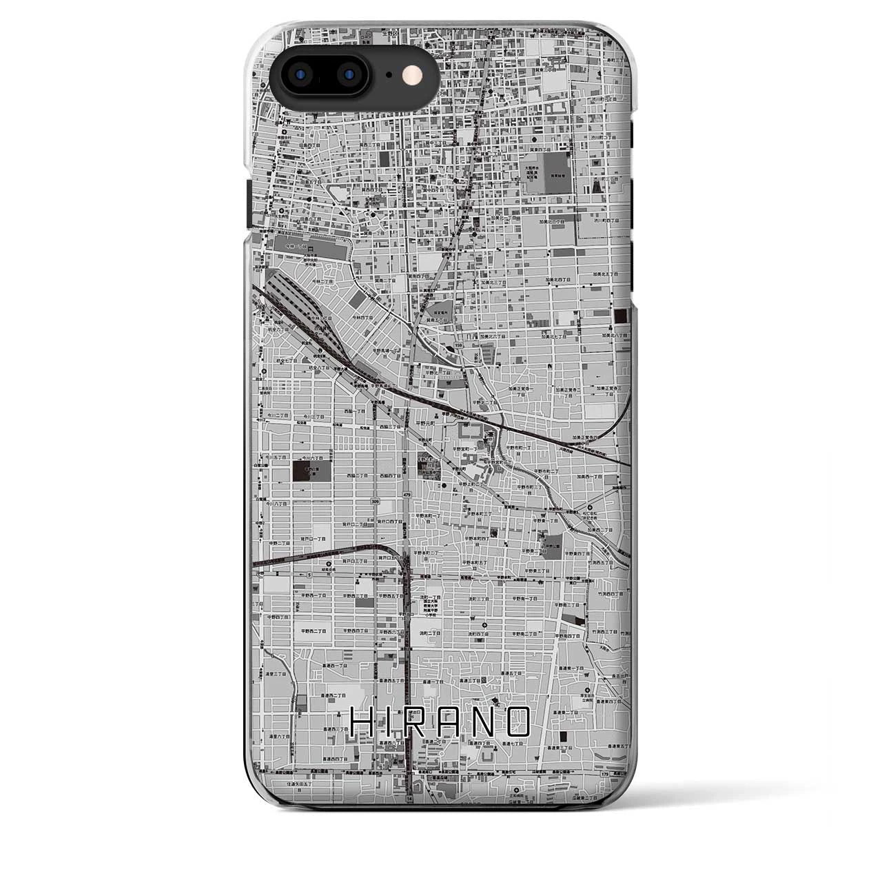 【平野(大阪府)】地図柄iPhoneケース(クリアタイプ)