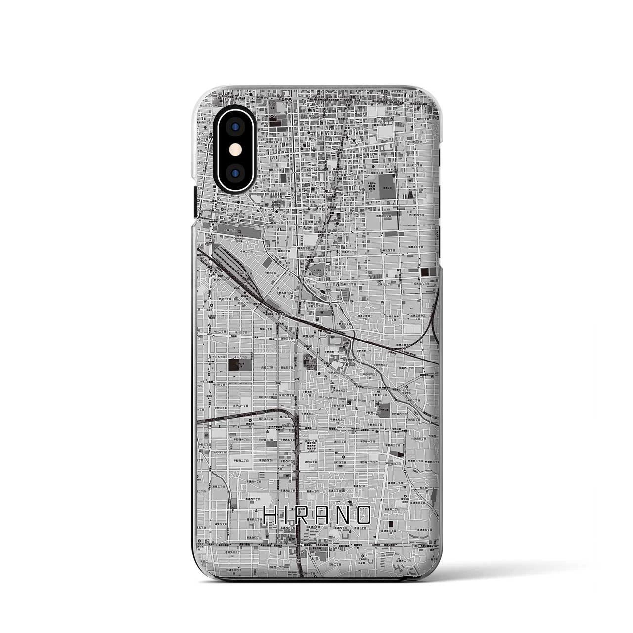 【平野(大阪府)】地図柄iPhoneケース(クリアタイプ)